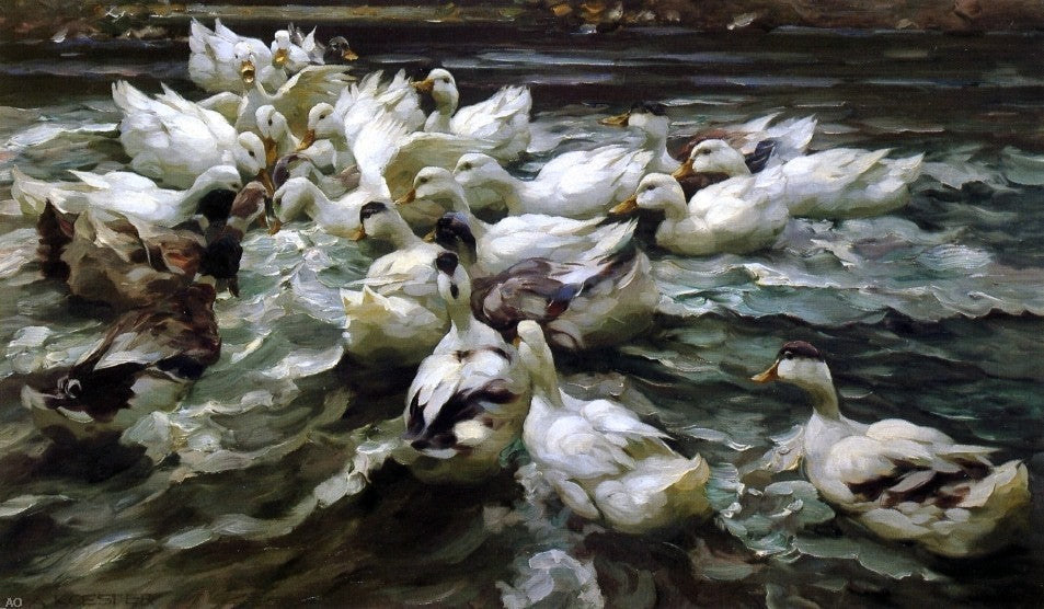 Alexander Koester Ducks in a Pond, 18"x27" Wall Decal