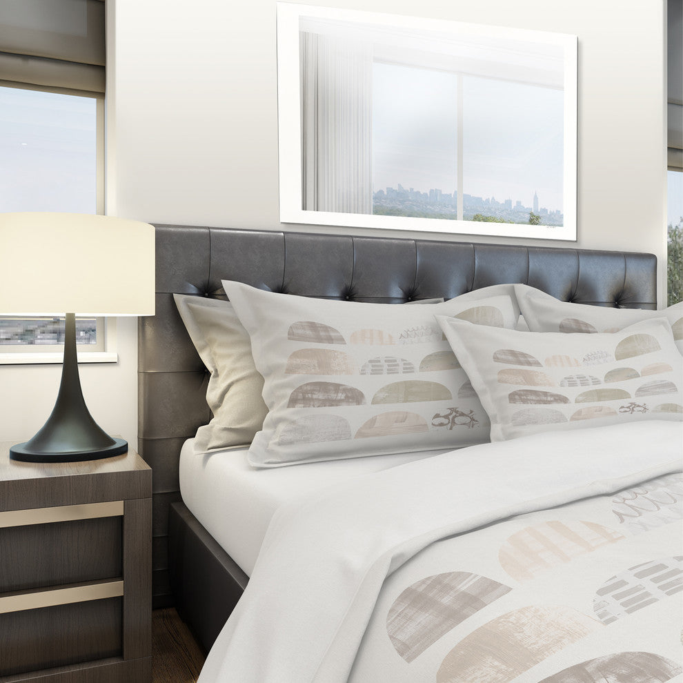 Geometric Neutral Form V Geometric Duvet Cover Set, King
