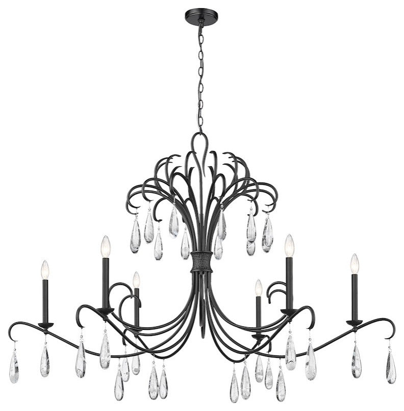 Z-LITE 6-Light Chandelier, Matte Black