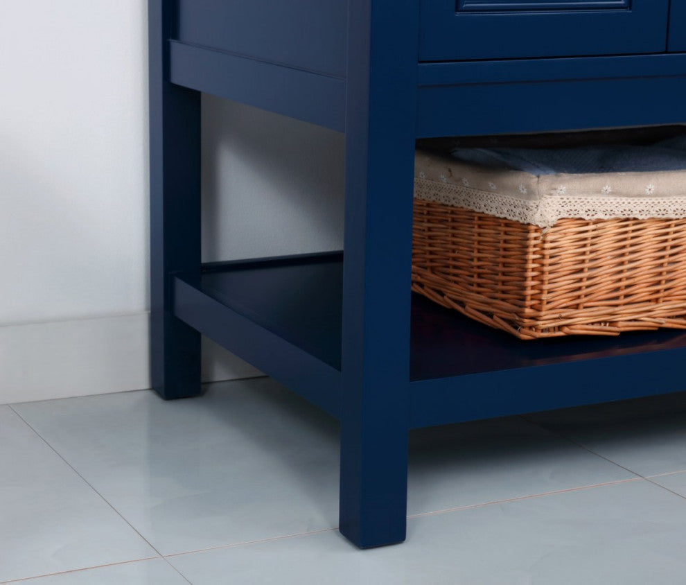 Matilda Single Bathroom Vanity, Blue, 60"