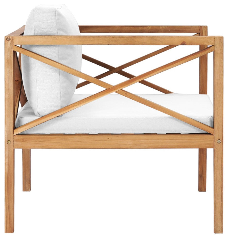 Vidaxl Patio Chair With Cream Cushions Solid Teak Wood