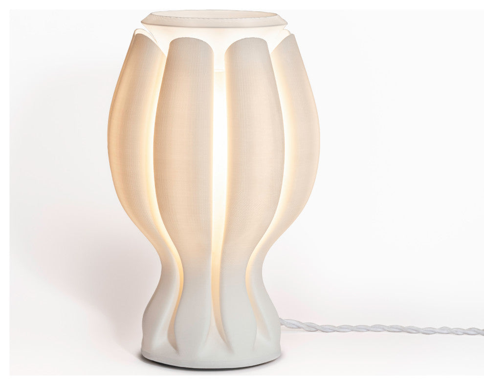 Flower 13" Tropical Plant-Based PLA Dimmable LED Table Lamp, White