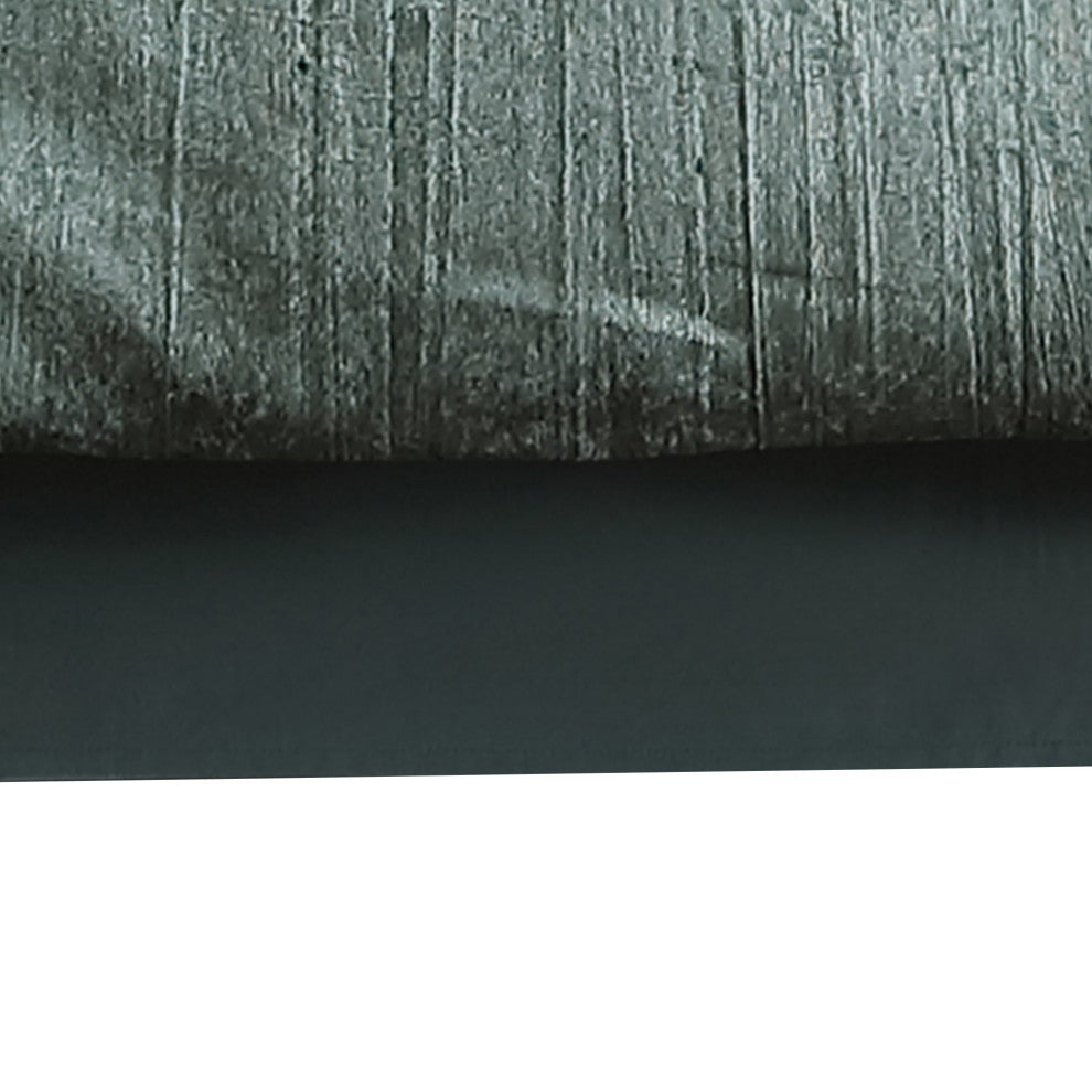 Benzara BM283894 7 Piece King Comforter Set, Polyester Velvet Texture, Green