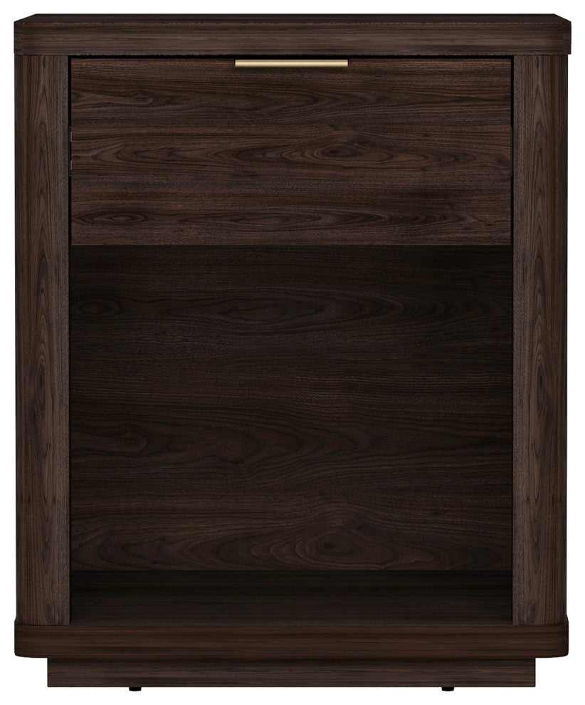 Manhattan Comfort Evelyn Nightstand, Brown, Single