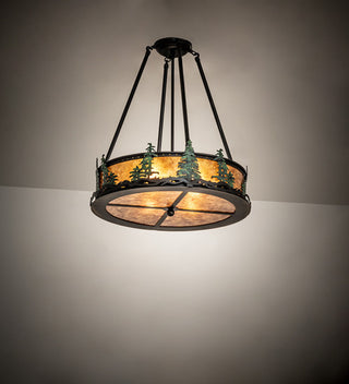 20 Wide Tall Pines Semi-Flushmount