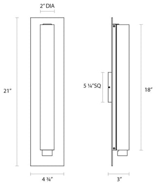 Sonneman 2443-DT Tubo Slim 18" LED Bath Panel Sconce - Polished Chrome