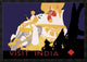"Visit India" Framed Canvas Giclee by Vintage Elephant, 38x27"
