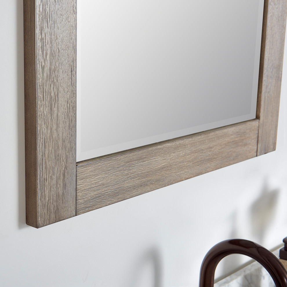 Cortes Rectangular Wall Mount Mirror, Classical Grey, 24"