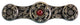 Jeweled Lily Pull Antique Brass, Blue Sodalite Natural Stone, Antique Brass, Red