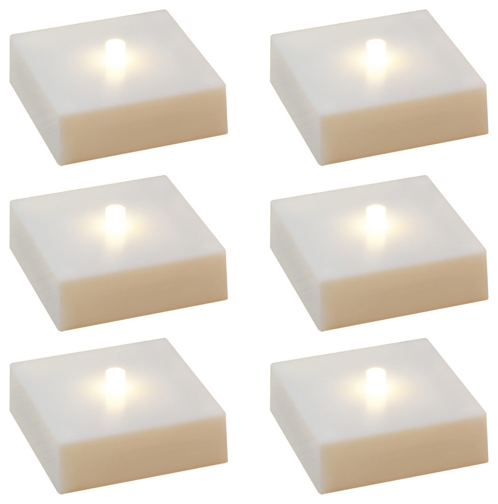 Battery Operated Warm White LED Lights, Set of 6