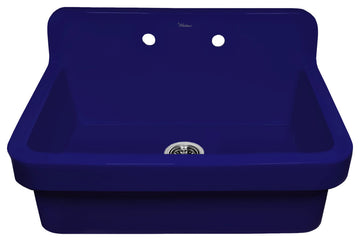 Old Fashioned Country Fireclay Utility Sink With High Backsplash