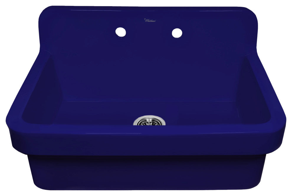 Old Fashioned Country Fireclay Utility Sink With High Backsplash