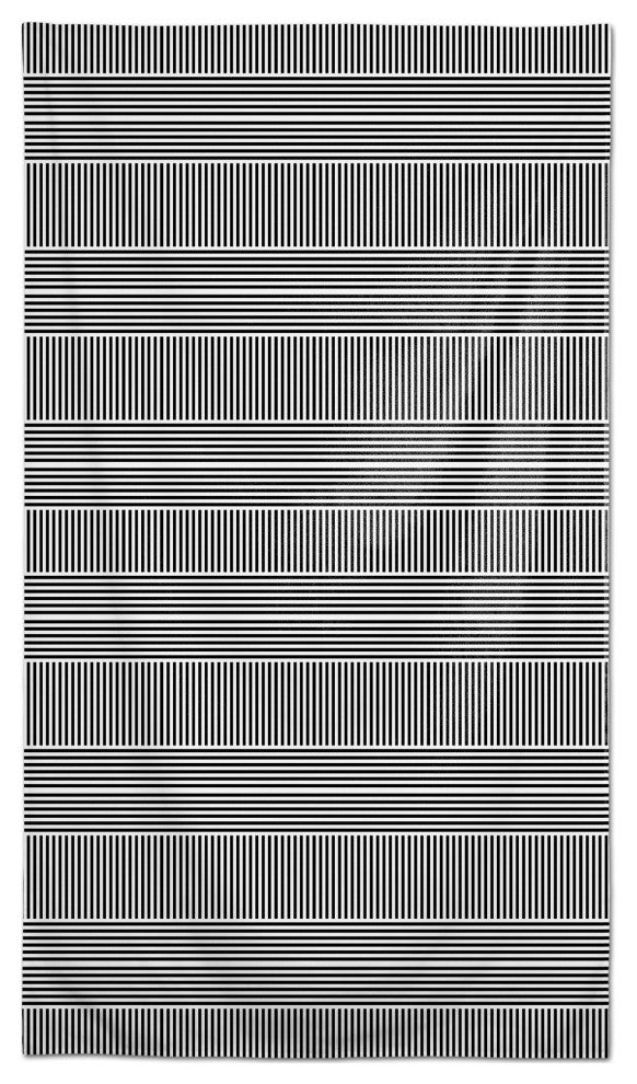 Alternating Black Stripes 58 x 102 Outdoor Tablecloth