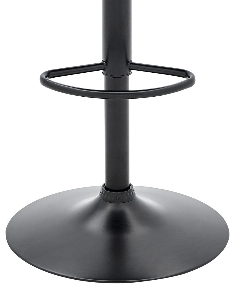 Gray Faux Leather Stylish Curved Back Bar Stool