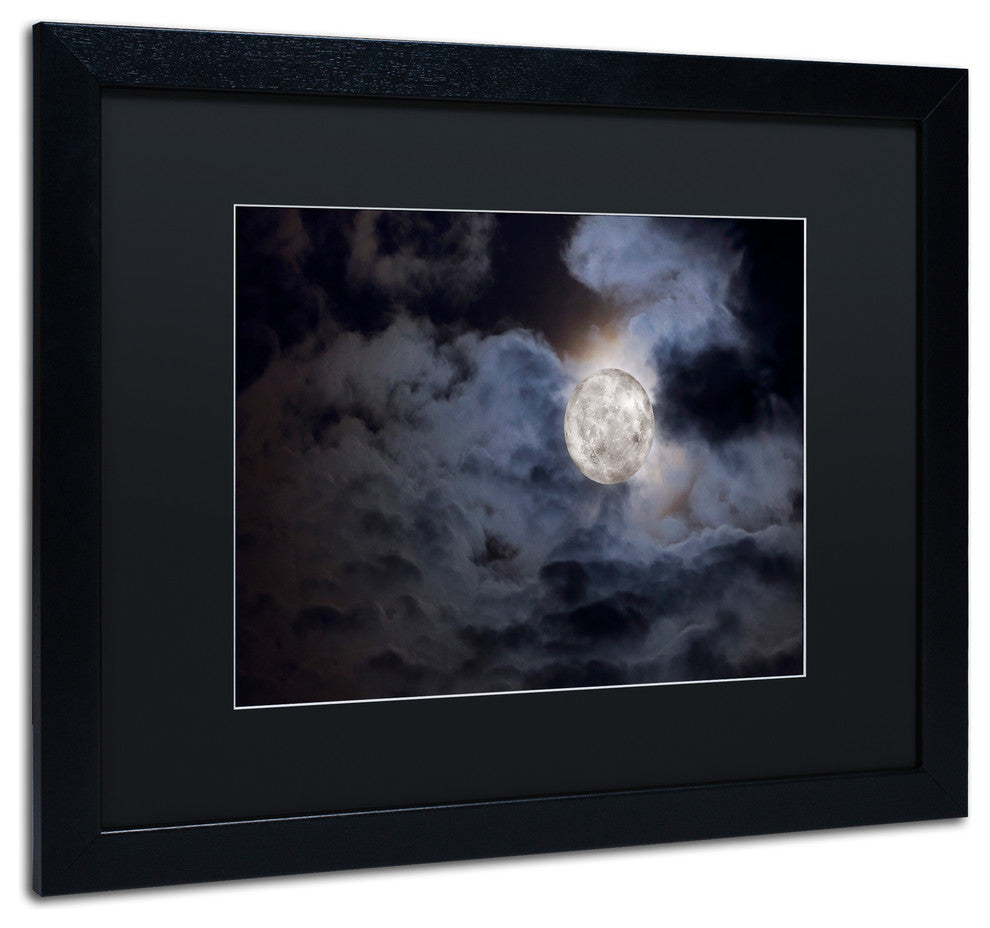 Jason Shaffer 'Supermoon ' Matted Framed Art, Black Frame, Black Mat, 20x16