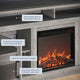 60" TV Stand Console With Shelves and 18" Fireplace, Grey Wash