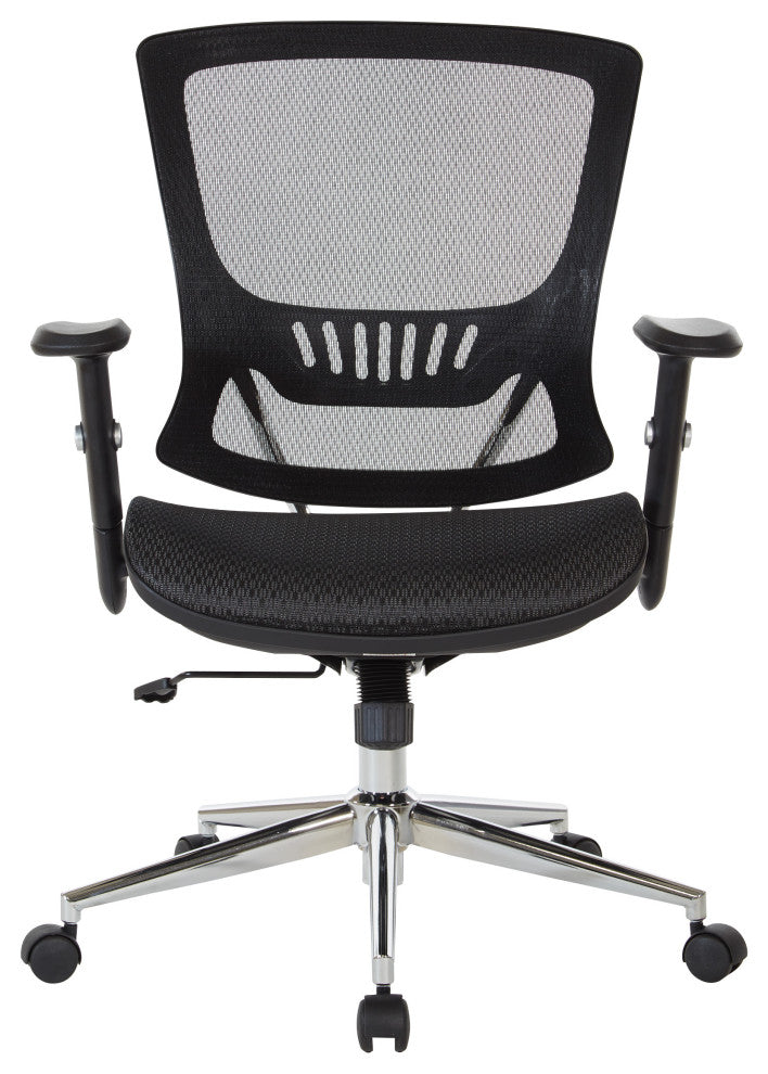 Mesh Screen Seat and Back Manager's Chair, Chrome Base