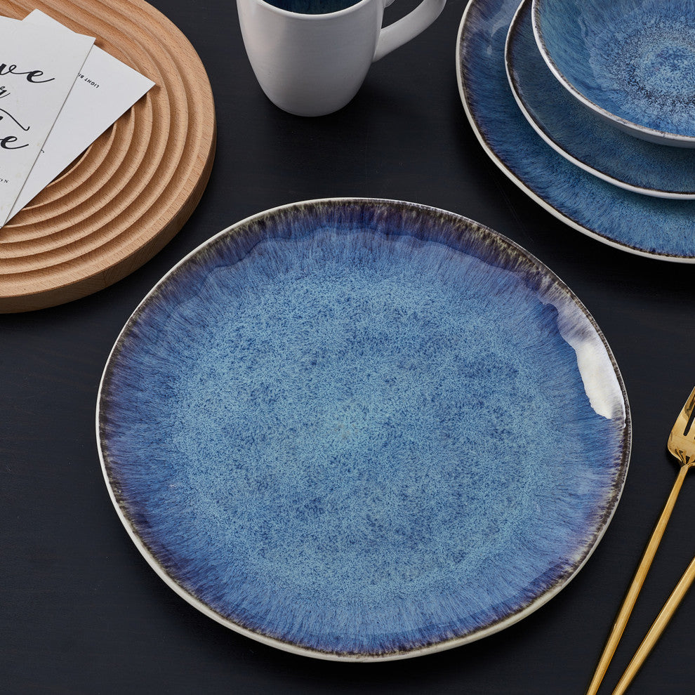 Stone Lain Romy Stoneware 16 Piece Dinnerware Set, Blue