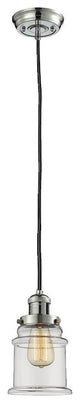 Canton 1-Light LED Mini Pendant, Polished Nickel, Glass: Clear