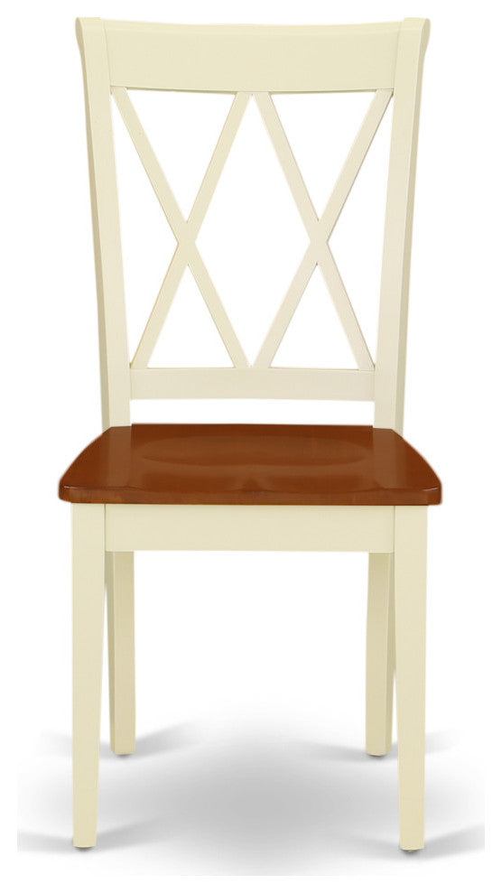 Hlcl3-Bmk-W 3Pc Round 42"Table And 2 Double X Back Chairs