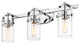 Pilaster Bath Vanity Light, Polished Nickel, Clear