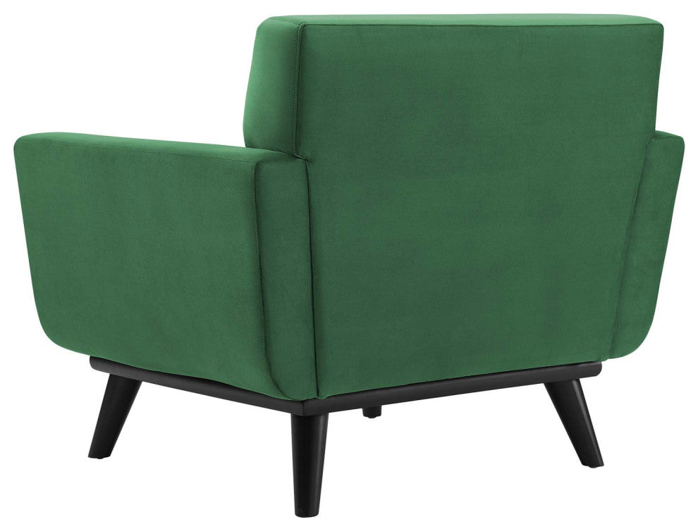 Tufted Armchair Accent Chair, Velvet, Green, Modern, Living Lounge Hospitality