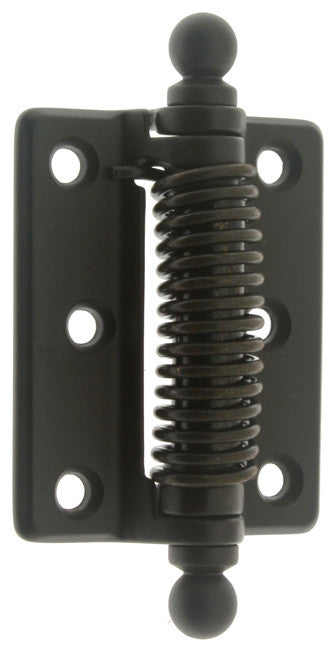Solid Brass Heavy Duty Spring Screen Door Hinges, Ball Finials, Pair, Oil-Rubbed
