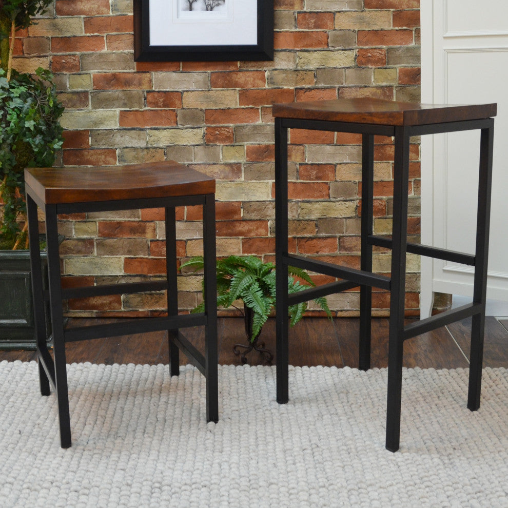 Aileen 24" Counter Stool, Chestnut/Black