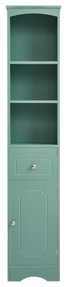 67" Tall Freestanding Bath Storage Cabinet, Adjustable Shelves