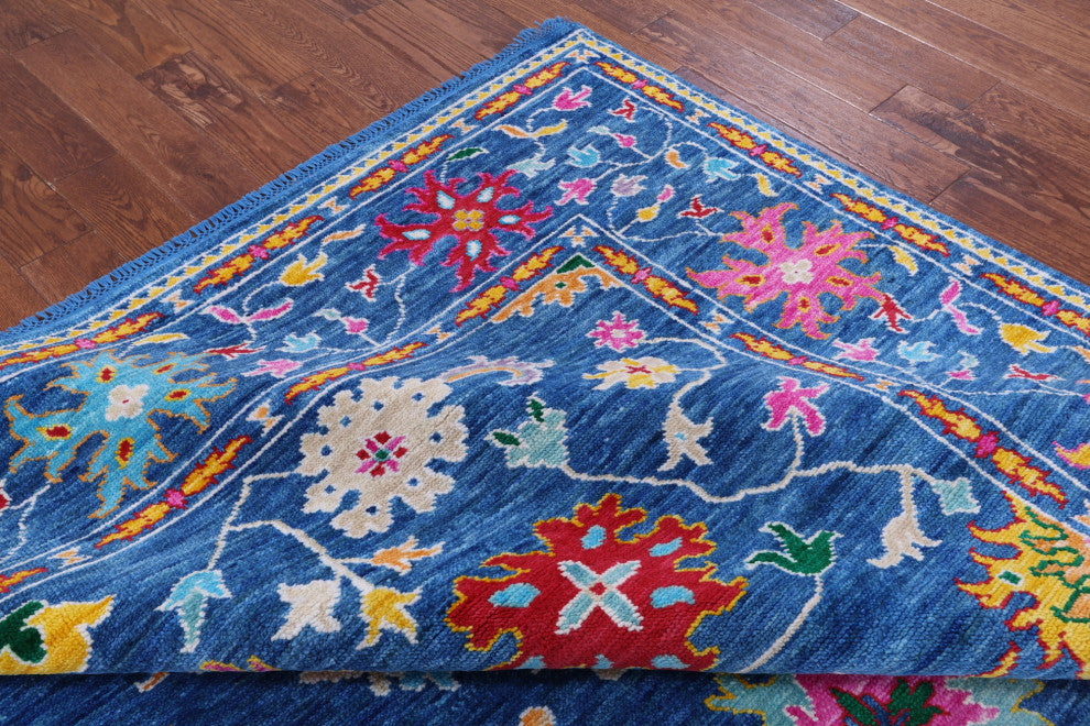 9' 0" X 12' 2" Hand-Knotted Turkish Oushak Wool Rug - Q14938