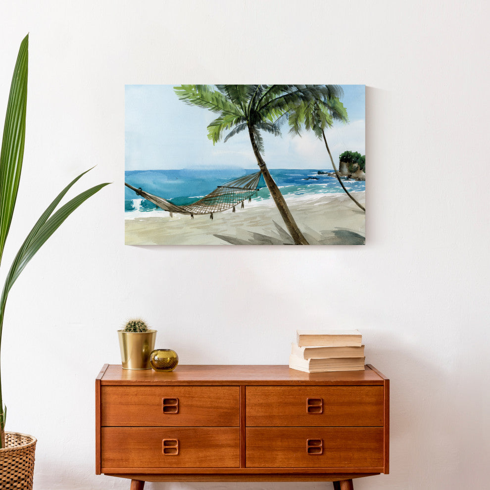 Hammock Seascape 24x16 Canvas Wall Art