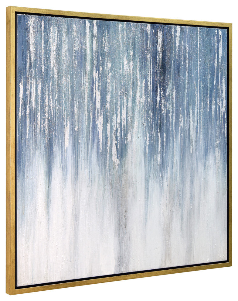 Frozen Rain Textured Metallic Hand Painted Framed Wall Art by Martin Edwards