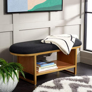 Safavieh Iona Open Shelf Bench, Black/Natural