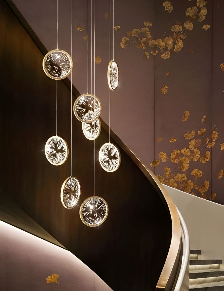 Bezaudun-les-Alpes | Gold Rings Crystal Chandelier, L8