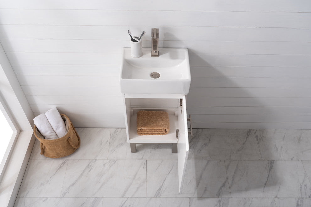 Stella Modern White 16.5" Single Sink Vanity