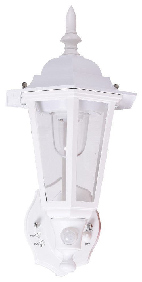 Battery-Powered Motion Activated Plastic LED Wall Sconce, White, Single