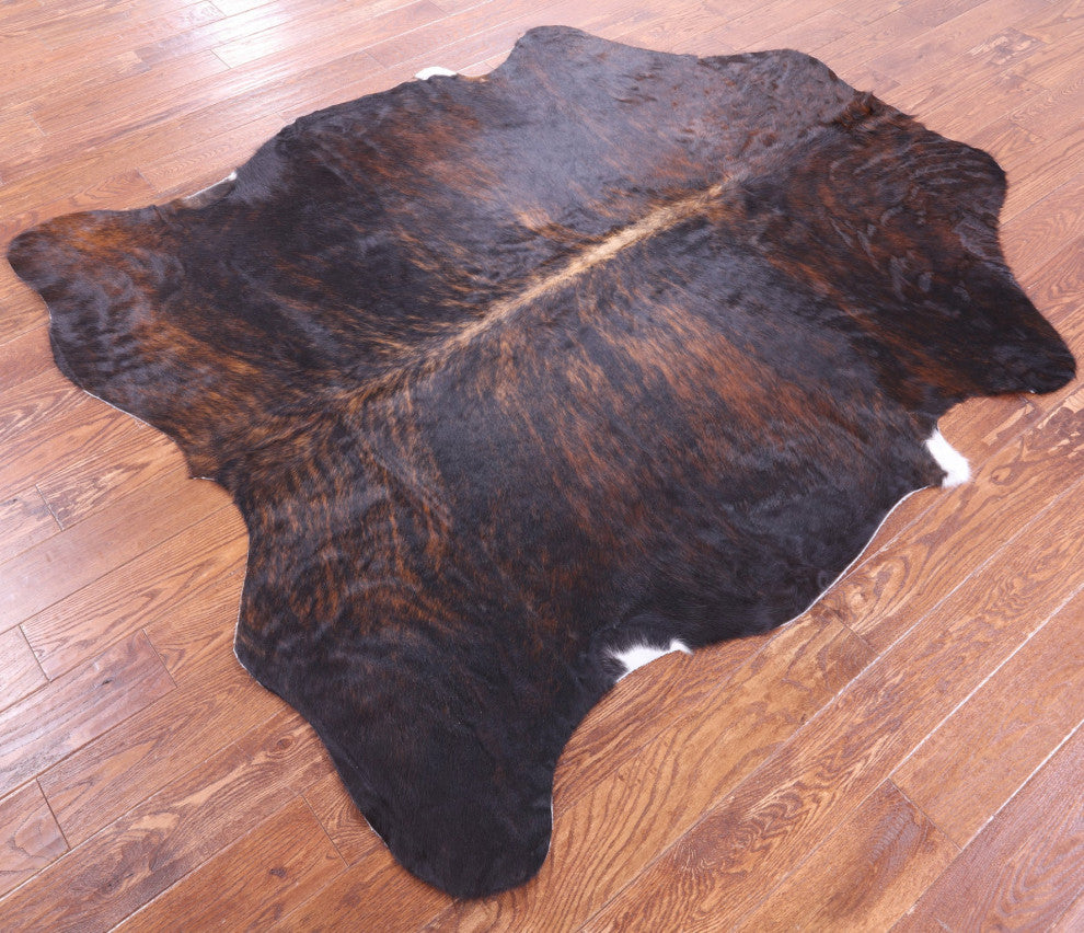 7' 0" X 5' 10" Brindle Natural Cowhide Rug C1677