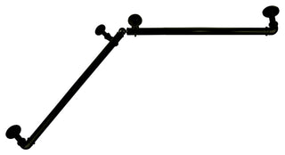 1" Blackout Corner Curtain Rod, Black, 48-84
