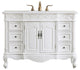 42" Single Bathroom Vanity, Antique White With Ivory White Engineered Marble, Antique White, 48