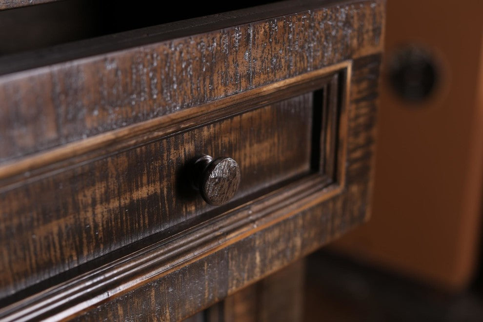 Onyx 2-Drawer Rustic End Table/Nightstand