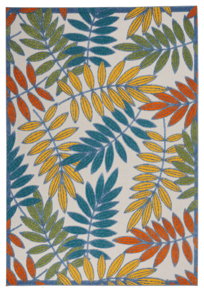 Nourison Aloha 3'6" x 5'6" Ivory/Multi Tropical Rug