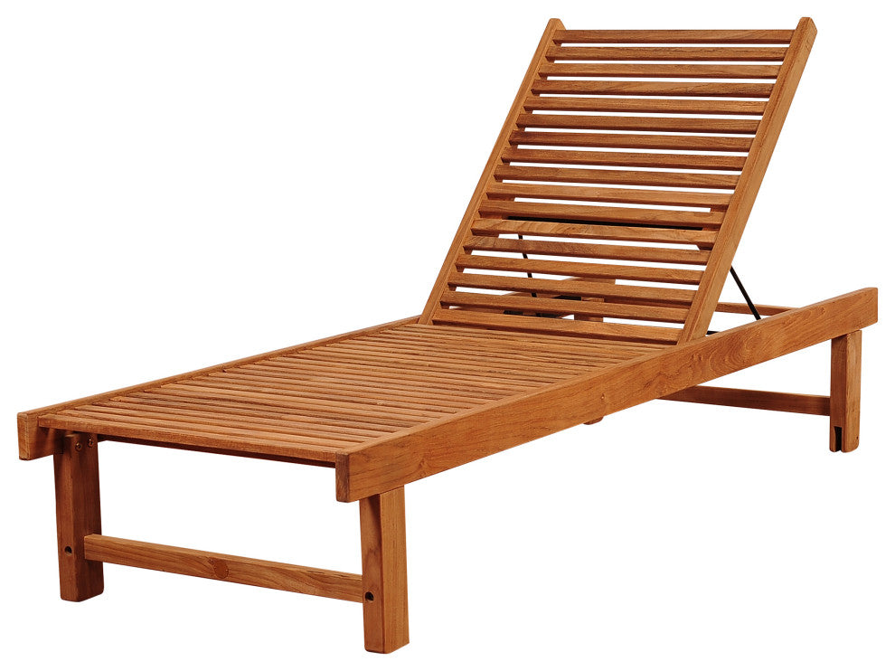 Amazonia Nias 1-Piece Outdoor Lounger | Certified Teak | Ideal for Patio
