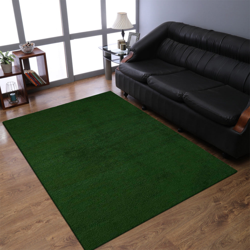 HAND KNOTTED LOOM SILK ECO-FRIENDLY AREA RUGS-Rectangle,Green Color,Solid, [Rectangle] 5'x8'