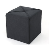 GDF Studio Tammy Fabric Square Ottoman, Dark Charcoal
