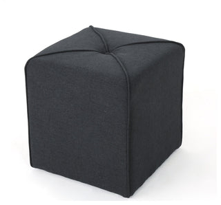 GDF Studio Tammy Fabric Square Ottoman, Dark Charcoal