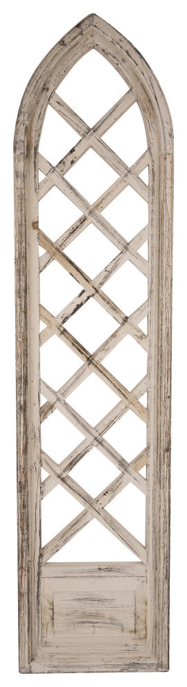 Old Creek Decorative Window Farmhouse Wall Decor, 12"x48", Vintage White