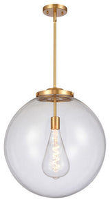 Beacon Pendant, Satin Gold, Clear, Clear