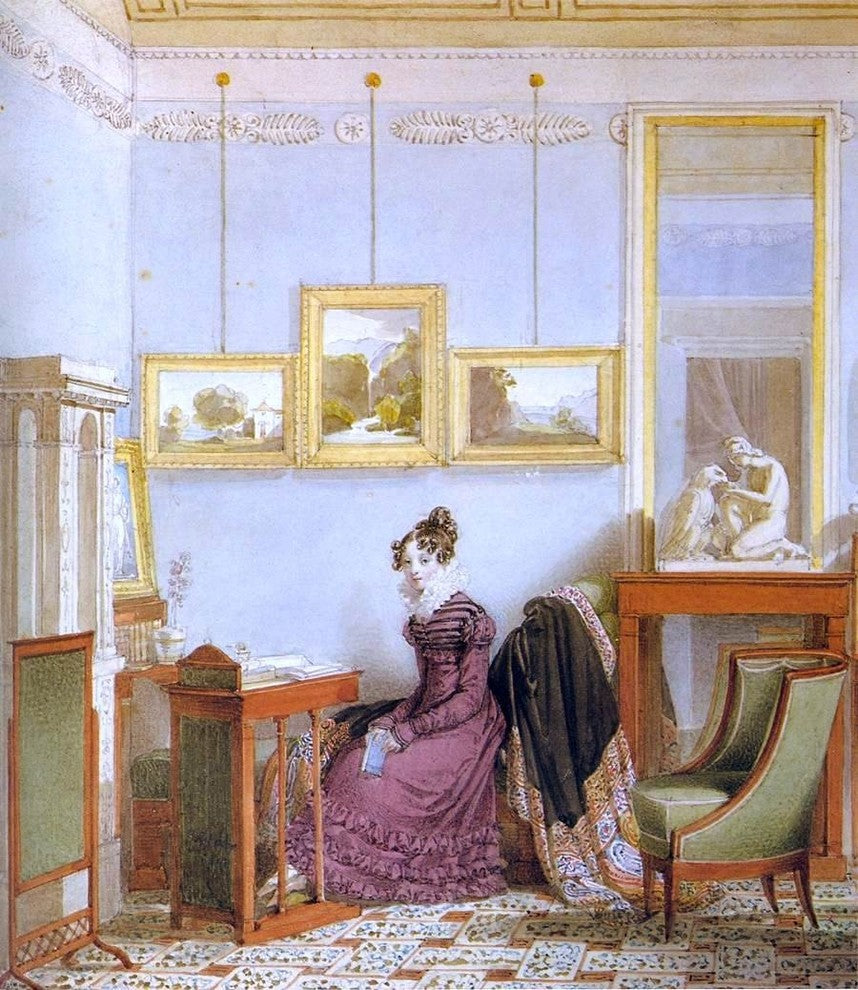 Johann Ender Woman at her Writing Desk, 20"x25" Wall Decal
