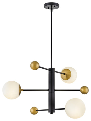 Lark Auggie 31" Medium Mobile Multi-Tier Chandelier, Black + Lacquered Brass