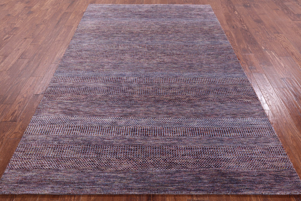 Wool and Silk Savannah Grass Handmade Rug 6' 2" X 9' 3" Q11934